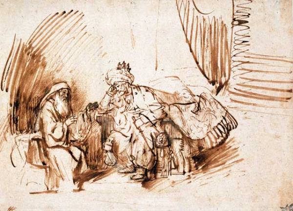 Nathan before King David, Rembrandt